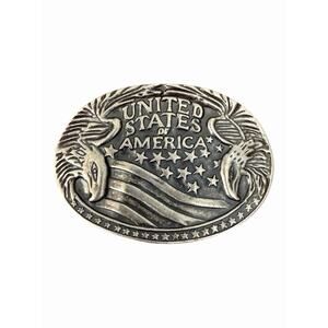 Vintage Eagle Double Headed Belt Buckle United States Of America 9877A